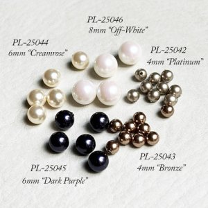 画像3: 4pcs SW 4mm "Platinum" half drilled pearl