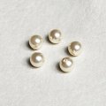 2pcs VSW 6mm "Creamrose" half drilled pearl
