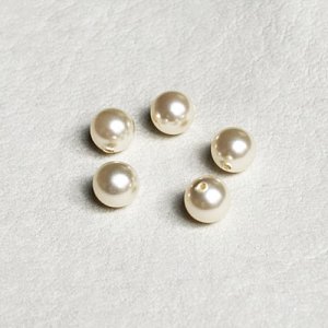 画像1: 2pcs VSW 6mm "Creamrose" half drilled pearl