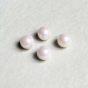 画像1: 2pcs 8mm "Off-White" No-hole pearl