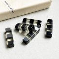 24.5x7 "Clear/Black" lucite rectangle bead