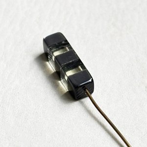 画像2: 24.5x7 "Clear/Black" lucite rectangle bead