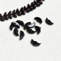 10pcs 9x5 Jet crescent 2-hole beads