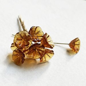 画像1: 9~11mm cup flower pin "Topaz"