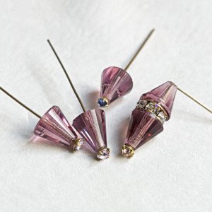 画像2: 8x9 "Lt.Amethyst" faceted cone beads