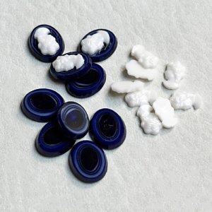 画像3: 10x8 OV Blue agate & plastic lady head set