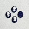 10x8 OV Blue agate & plastic lady head set