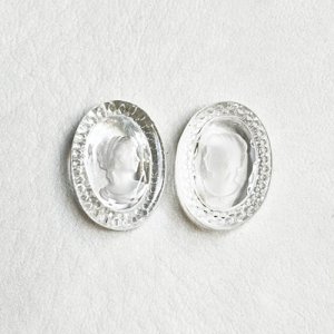 画像1: 18x13 Clear engraved intaglio cameo