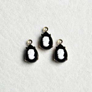 画像1: 10x7 TEAR "BK/WH" cameo set