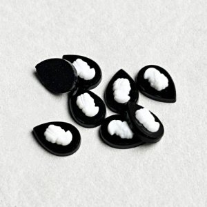 画像3: 10x7 TEAR "BK/WH" cameo set