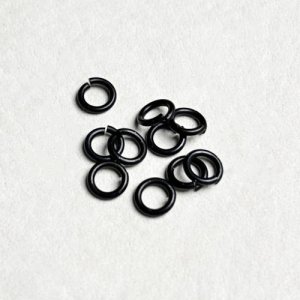 画像1: 4pcs 6.5mm Black jump ring