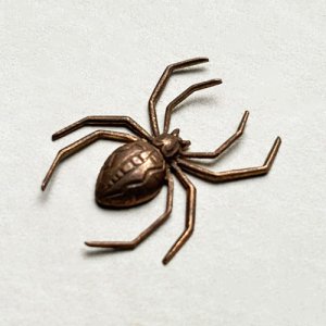 画像2: 30x22 aged brass Spider stamping