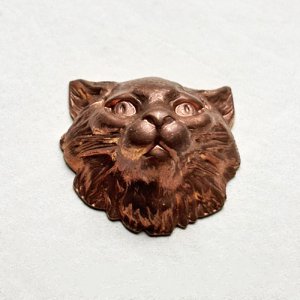 画像2: copper 35x33 cat head stamping