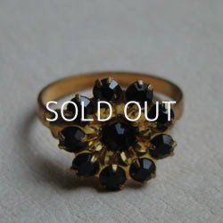 画像4: brass & Jet rhinestone ring base