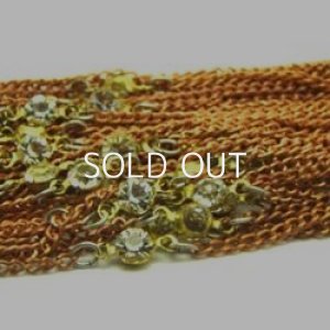 画像1: 38cm copper chain with glass stones