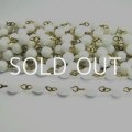 6mm white glass beads link chain