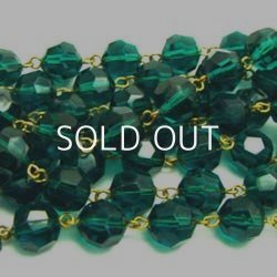画像1: Emerald acrylic beads link chain