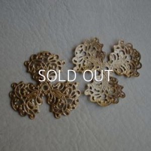 画像1: brass 36mm clover filigree