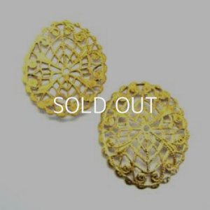 画像1: brass oval filigree