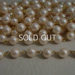 画像1: 8mm RD cream pearl Chain