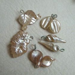 画像3: Ecru pearl leaf wire drop