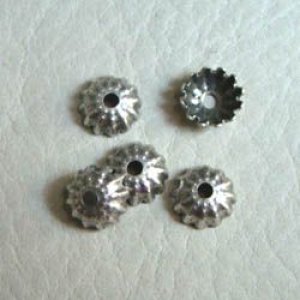 画像1: 5pcs sterling SP 7.5mm Rib cap
