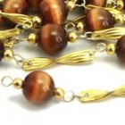 他のイメージ1: brown glass beads &  brass link chain