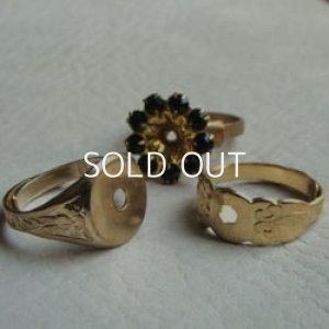 画像5: brass & Jet rhinestone ring base