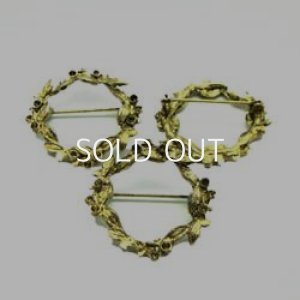 画像1: leaf circle brooch finding