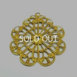 画像1: brass 1 loop filigree