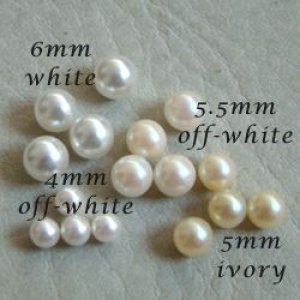 画像2: 4pcs 6mm white No-hole pearl