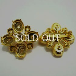 画像1: 24kt gold plate brooch base