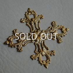 画像2: brass 56mm flat cross filigree