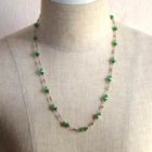 他のイメージ2: green glass beads &  brass link chain