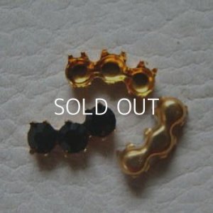 画像2: 2pcs brass triple stone setting