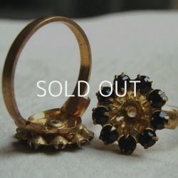 画像2: brass & Jet rhinestone ring base