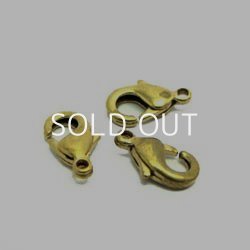 画像1: 2pcs brass lobster claw 10×6mm