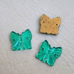 画像1: Emerald butterfly sew on