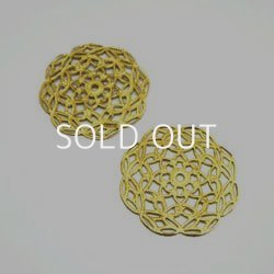 画像1: brass round flat filigree