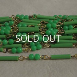 画像1: green beads link chain 