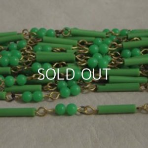 画像1: green beads link chain 