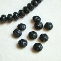 2pcs 8.5x6 crinkle rondelle beads "Black"