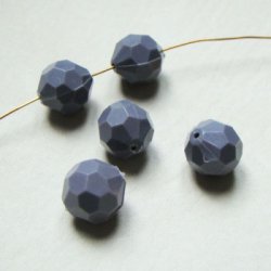 画像1: 2pcs 14mm acrylic faceted beads "Gray"