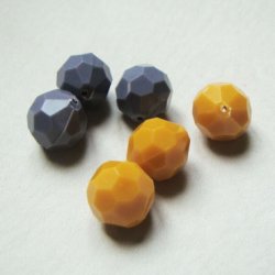 画像2: 2pcs 14mm acrylic faceted beads "Ocher"