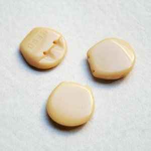 画像1: 16mm "GESG" 2-hole beads "Tan"