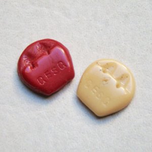 画像2: 16mm "GESG" 2-hole beads "Tan"