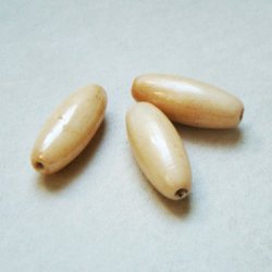 画像1: 2pcs 24x10 "Beige" long oval  beads