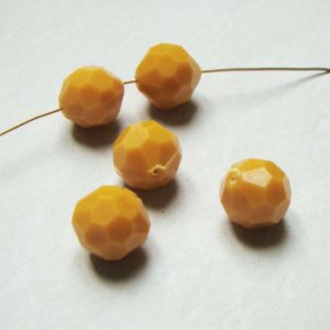 画像1: 2pcs 14mm acrylic faceted beads "Ocher"