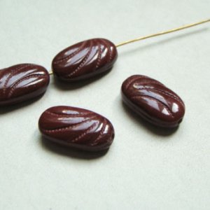 画像1: 17x10 flat OV "Maroon" DECO beads