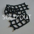 black acrylic beads woven choker finding